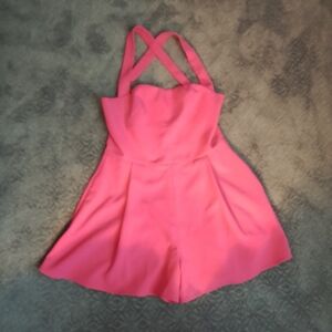 Black Halo Emerson Pink Playsuit Romper Crisscross Straps - 10